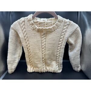 Handmade Cream Colored Irish Knit Baby Sweater